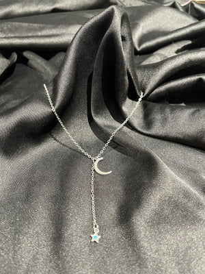 Moon and star necklace