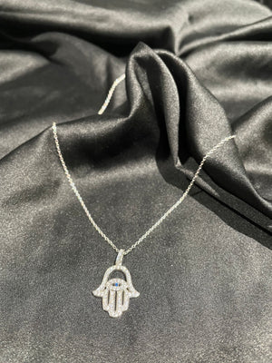 Diamond hamsa necklace